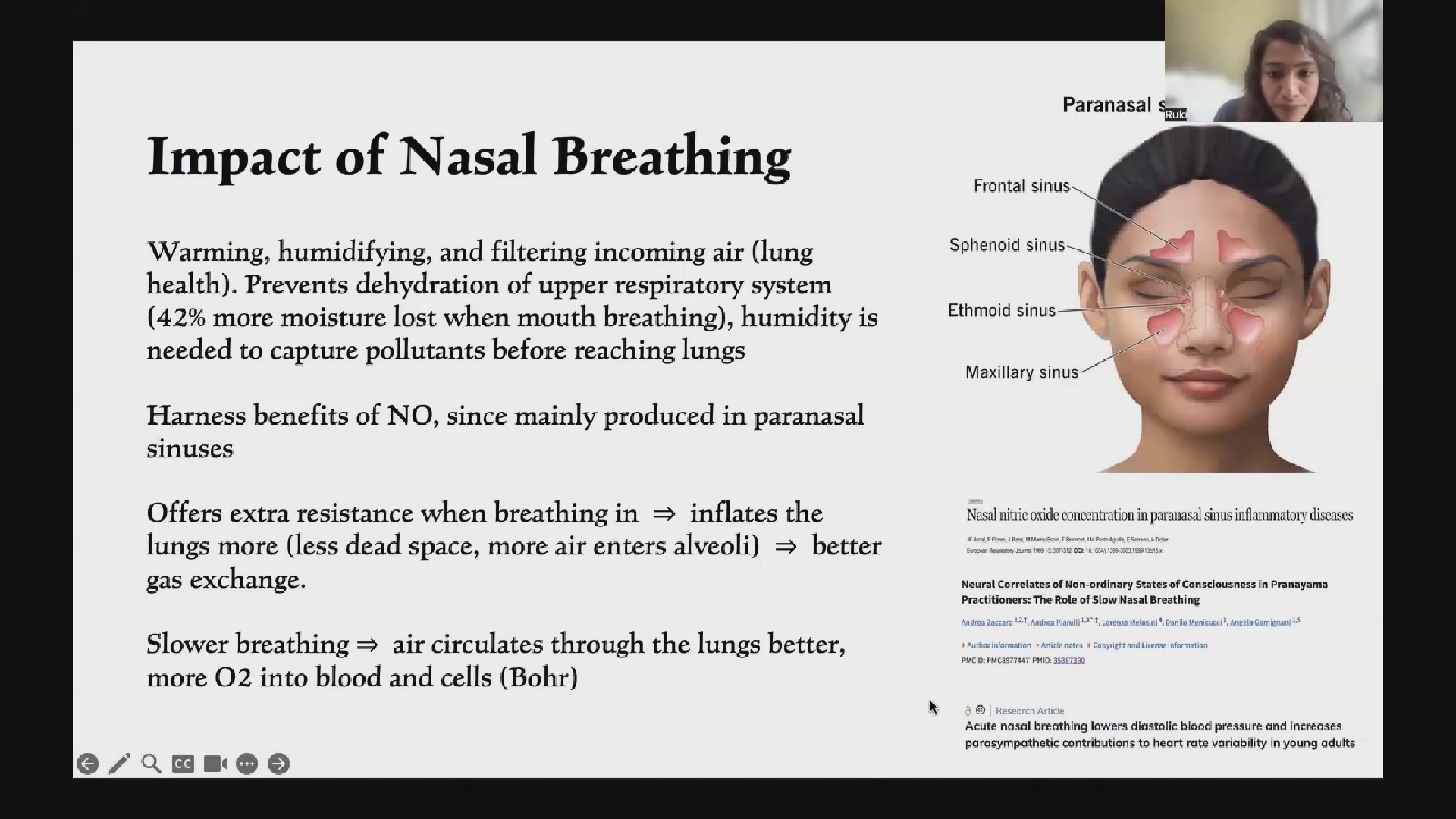 Nasal breathing evidence